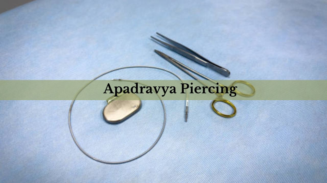 A professional piercer preparing tools for an apadravya piercing in a clean and sterile studio.