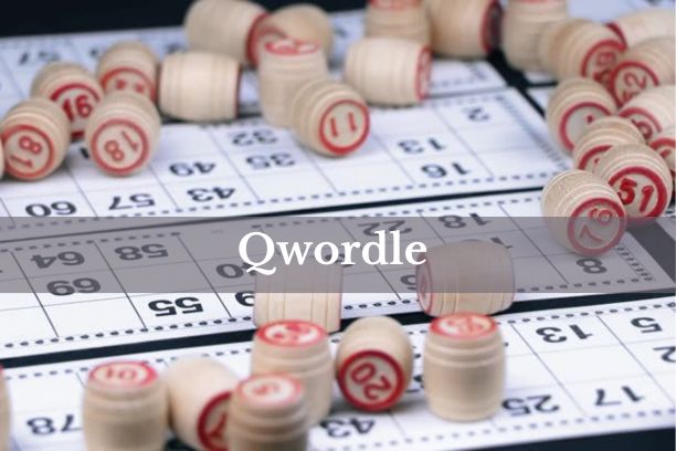 Qwordle word puzzle game interface with color-coded hints.